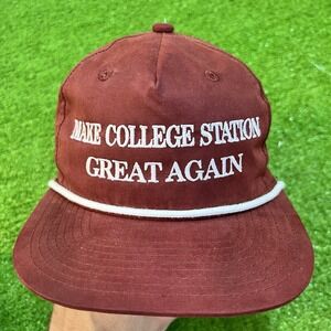 Texas A&M Rope Hat snapback Make College Station Great Maroon NWT Cotton